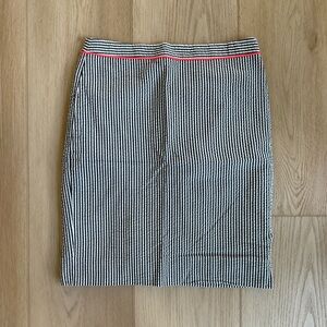 J. Crew Searsucker Pinstripe Pencil Skirt